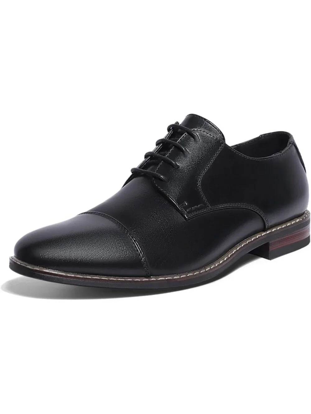 Men's Black Pu Cap Toe Wedding Work Wear Office Business Oxford Dress Shoes